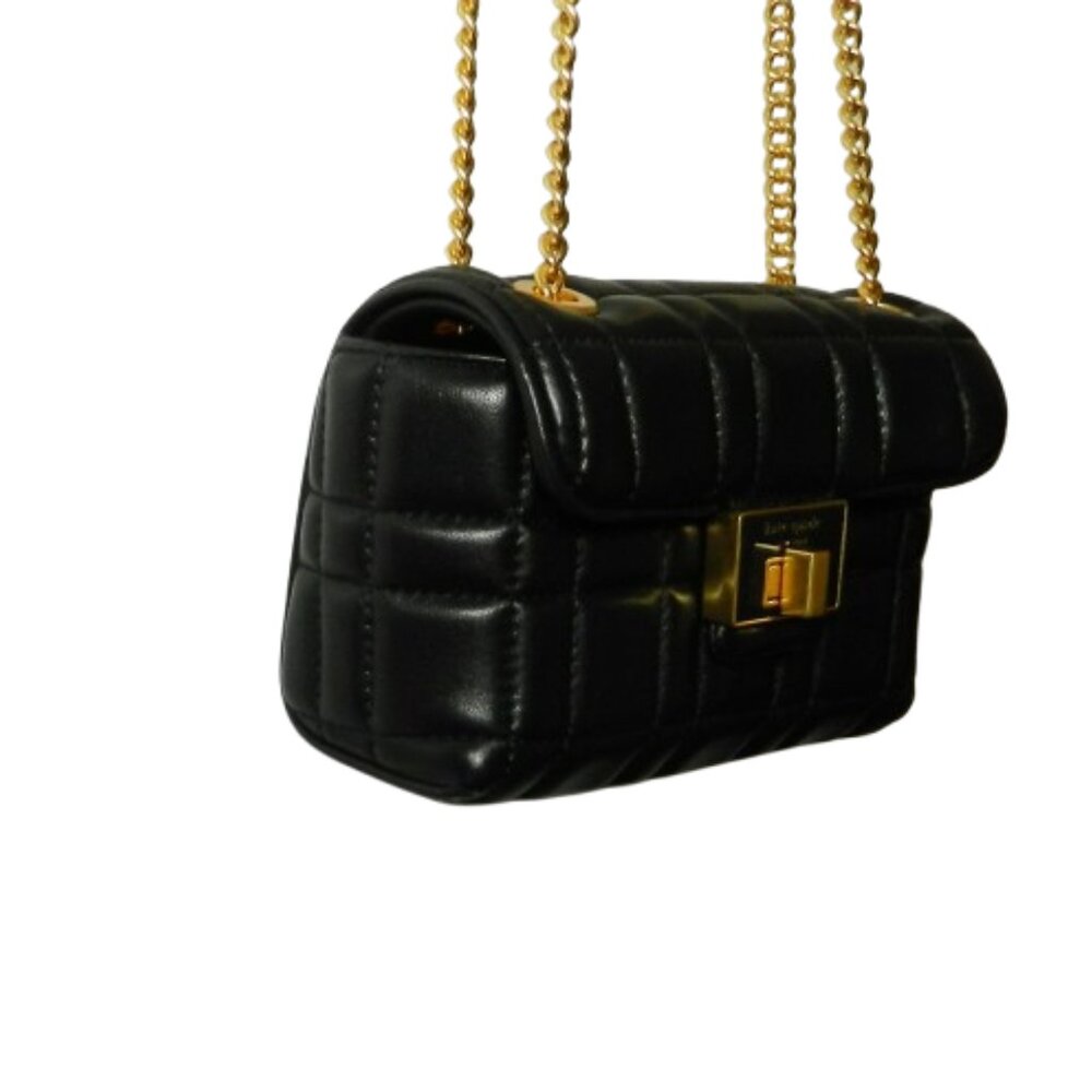 kate spade new york $298 Evelyn Black Quilted Leather Small Crossbody NWT! - Picture 6 of 10